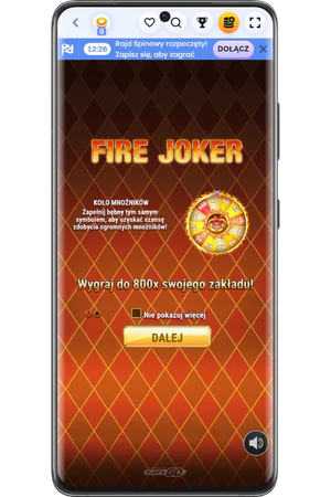Panel Fire Joker przycisk Spin